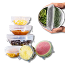 Tampas de silicone extensíveis para armazenamento de alimentos Happybear, com diferentes tamanhos para conservar alimentos frescos.