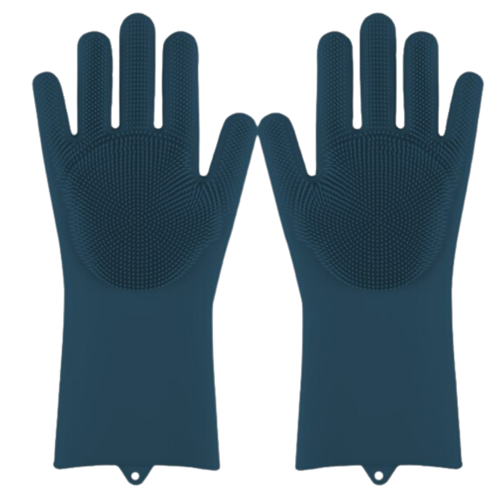 Luvas de silicone para limpeza doméstica da marca Munchen, resistentes e multifuncionais para lavar louças e tarefas de casa.