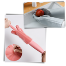 Luvas de silicone para lavar louça da Munchen, resistentes e multifuncionais, usadas para limpeza doméstica.