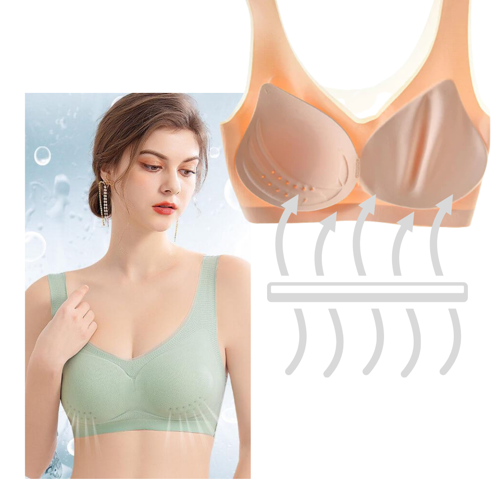 Soutien-gorge ultrafino sem costura em seda glacê da Eopuing, peça de lingerie confortável e respirável.