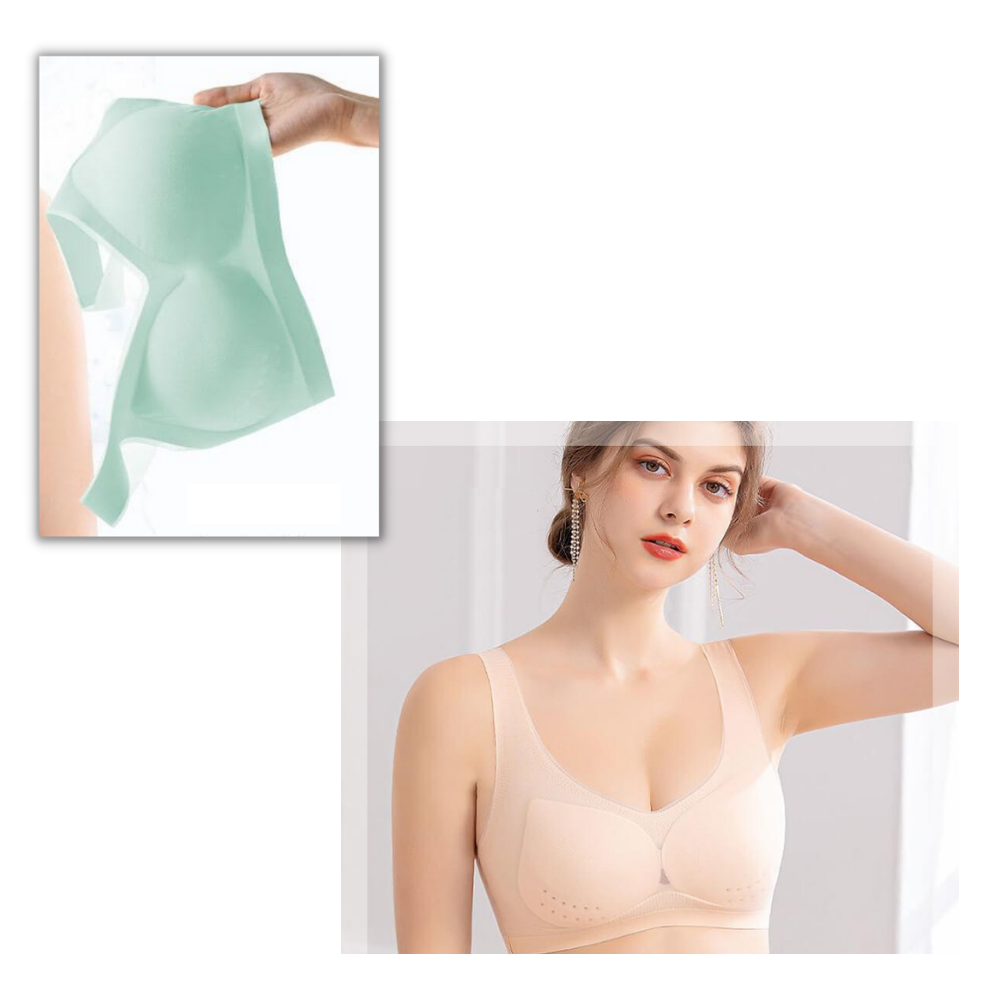 Soutien-gorge ultrafino sem costura em seda glace da Eopuing, confortável e invisível sob roupas.