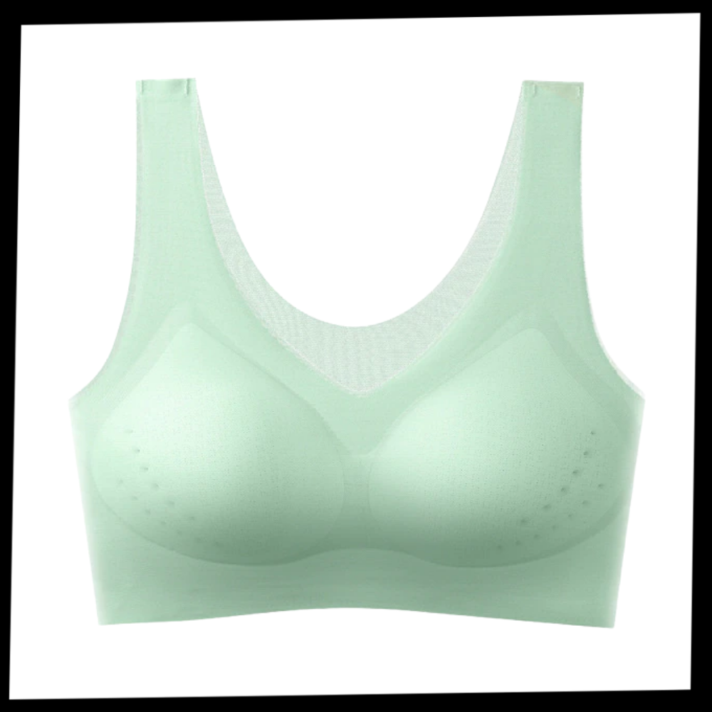 Soutien-gorge ultra-fino sem costura em seda glacê da Eopuing, modelo elegante e confortável para uso diário.