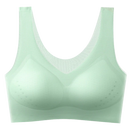 Soutien-gorge ultrafino sem costura em seda glacê verde menta, marca Eopuing, para vestuário íntimo feminino.