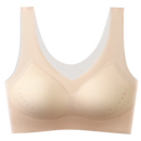 Soutien-gorge ultra-fino sem costura em seda glacée nude da marca Eopuing, roupa íntima feminina elegante e confortável.