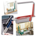 Suporte de armazenamento extensível para pia, acessório de cozinha Deago, com espaço para utensílios e organização eficiente.