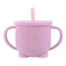 Copo de silicone com bico para bebês da Sunri, ideal para alimentação e amamentação, em rosa, com design seguro e fácil de segurar