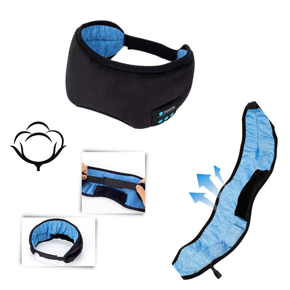 Máscara de sono com Bluetooth Merotable, ajuda ao sono, design confortável com fones integrados, ideal para relaxar e dormir.