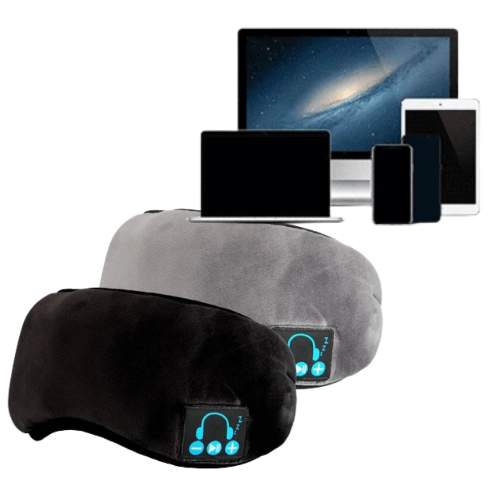 Máscara de sono com Bluetooth Merotable, ajuda a relaxar e dormir melhor, com design confortável e tecnologia sem fio.