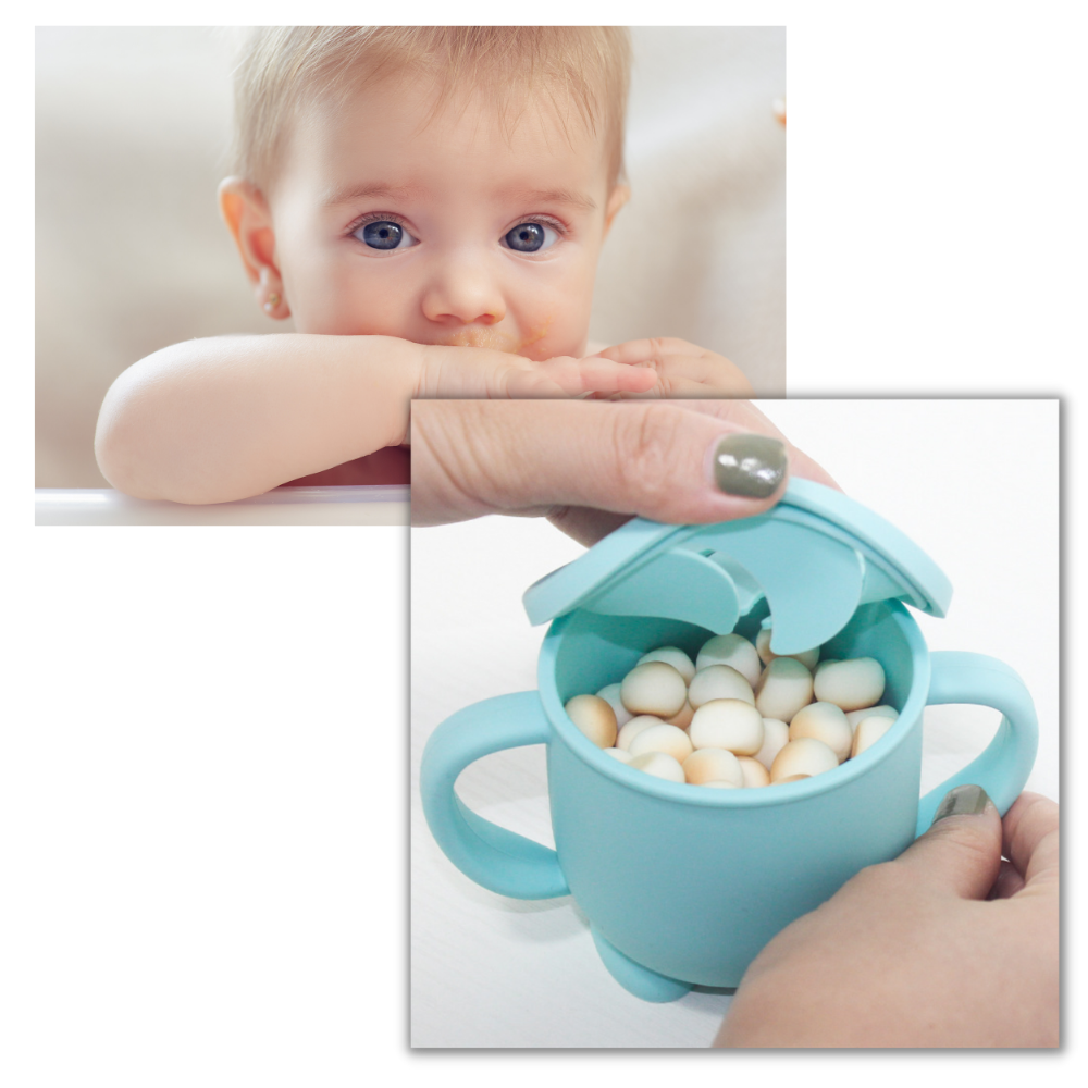 Copo de lanche para bebê Homyl, ideal para alimentos e snacks, com design prático para alimentação infantil.