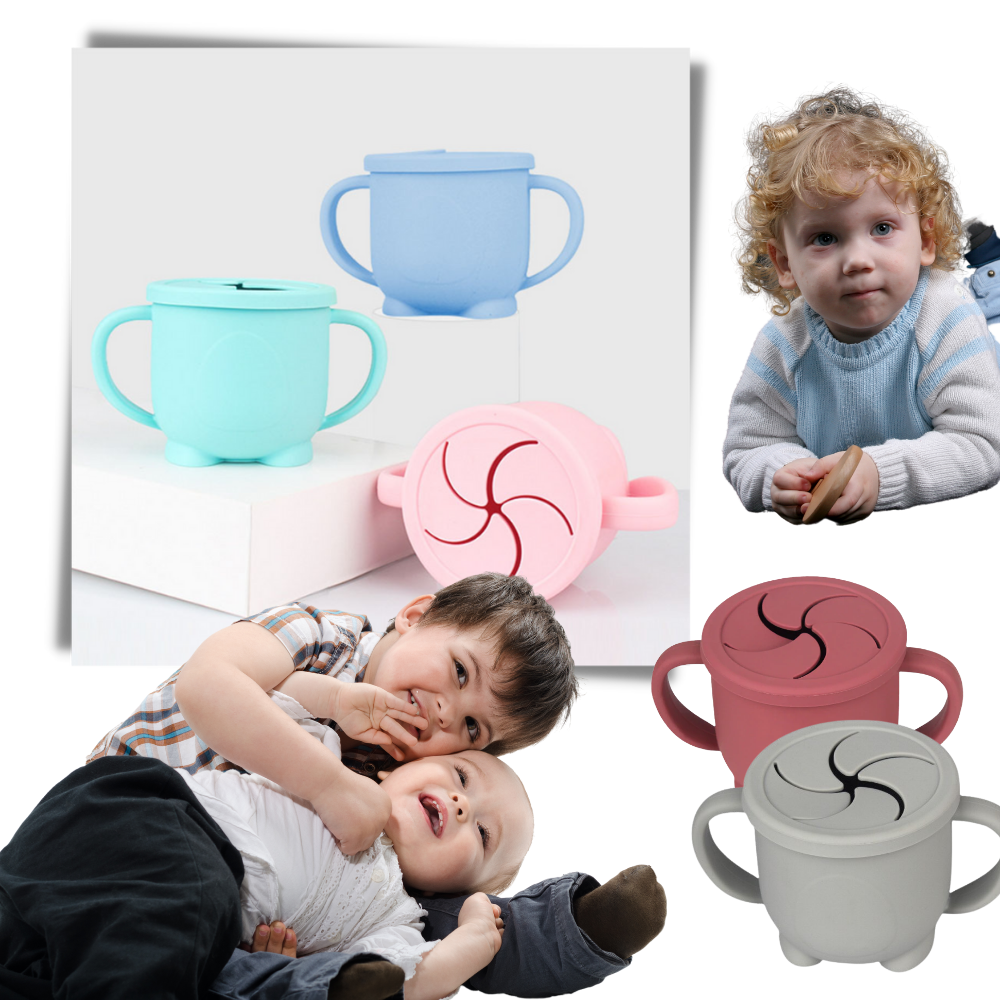 Tassa para snacks de bebê Homyl, recipiente de alimentação infantil colorido com compartimentos para lanche saudável.