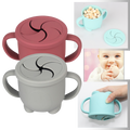Tassa de lanche para bebê Homyl, recipiente para alimentos e snacks, com tampa segura para alimentação infantil.
