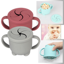 Tassa de lanche para bebê Homyl, recipiente para alimentos e snacks, com tampa segura para alimentação infantil.
