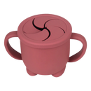 Tasse para lanches de bebê Homyl, recipiente com compartimentos para alimentos e snacks, em cor vermelha.