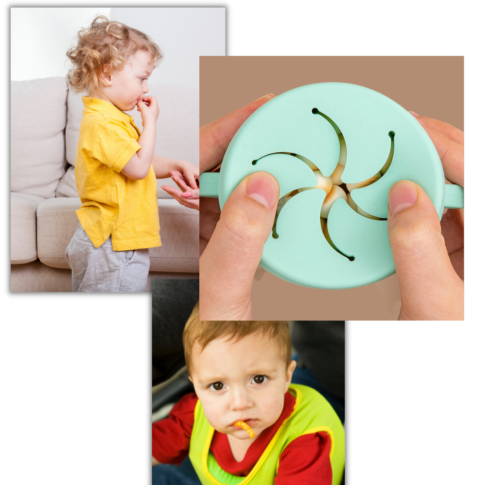 Copo de lanche para bebês Homyl, seguro para alimentação e amamentação, com compartimentos para snacks infantis.