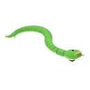 Brinquedo serpente interativa verde para gatos, acessório com controle remoto da marca Bsmean, estimulando a brincadeira.
