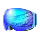 Óculos de proteção para neve Outdoormaster com armação azul e pack de lentes extras para atividades de inverno.