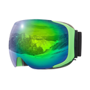 Óculos de proteção para neve Outdoormaster com lentes verdes, ideal para atividades e esportes de inverno com design esportivo.