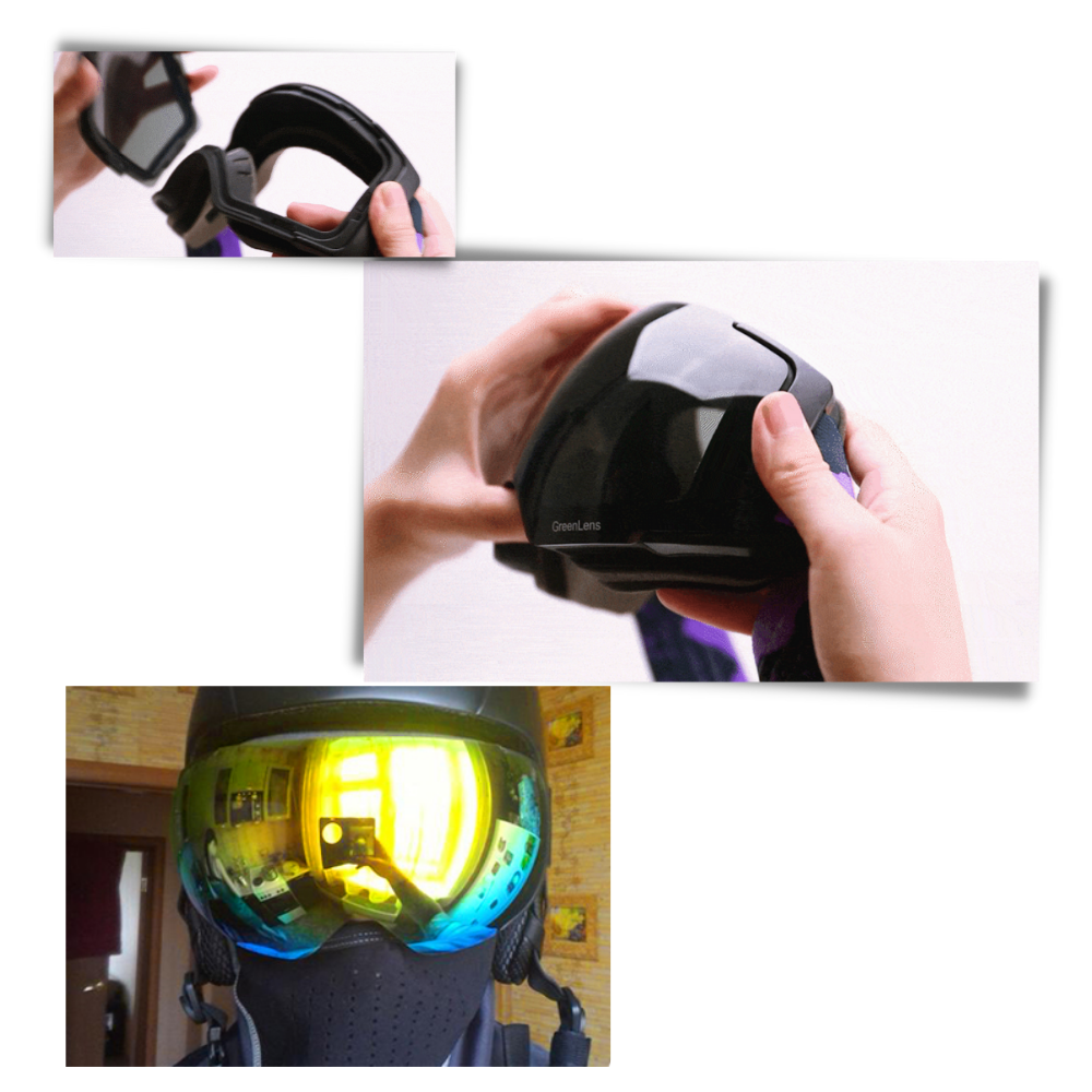 Óculos de proteção para neve Outdoormaster com lentes extras, ideal para atividades de esportes de inverno, com design resistente.