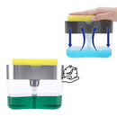 Distributeur de detergente de cozinha Doubleking com porta-esponja, ideal para sabonete líquido e lotion.