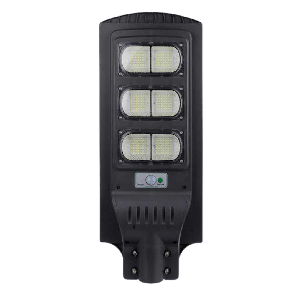 Luminária LED de exterior solar com sensor de movimento, iluminação de caminhos, marca Munchen, modelo 120W.