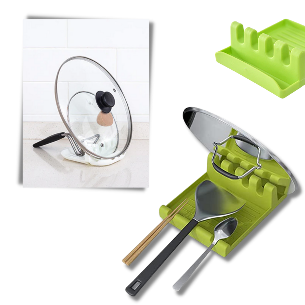 Suporte para utensílios de cozinha e utensílios de silicone Pakewalm, ideal para apoiar colheres e espátulas em utensílios de cozinha.