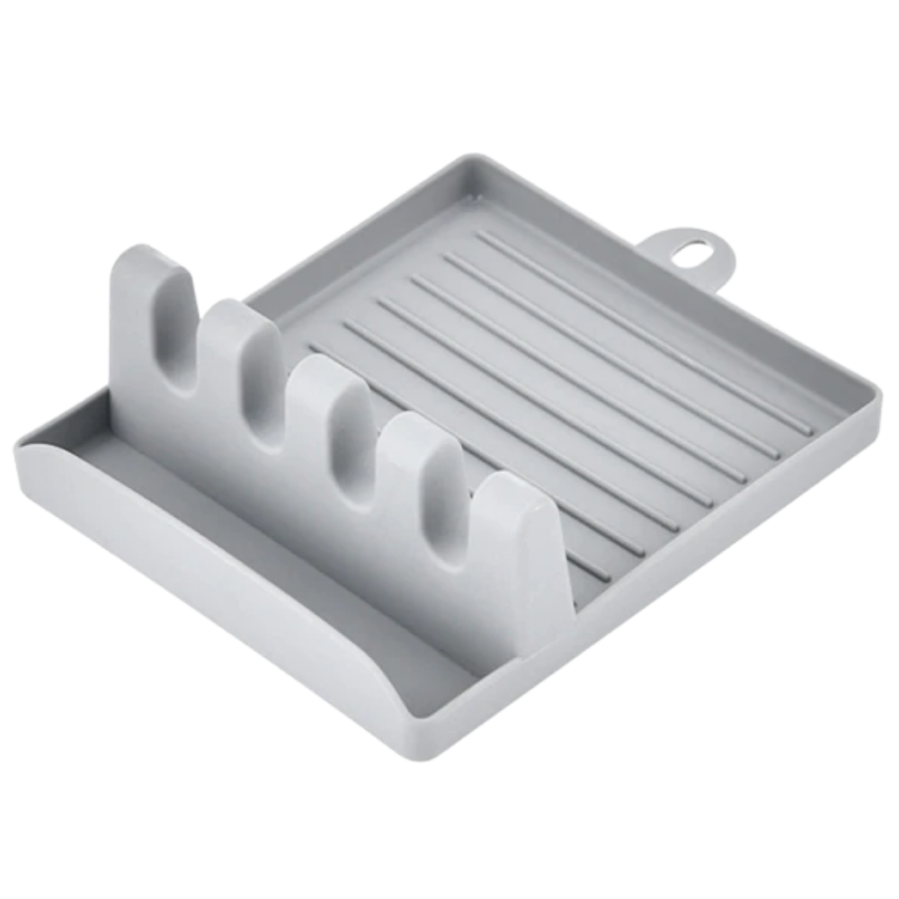 Suporte para utensílios de cozinha Pakewalm em cinza para espátulas e colheres, material de culinária e confeitaria.