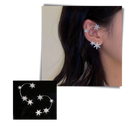 Brincos de orelha clip com zirconia, design elegante e brilhante, feitos pela marca genérica.