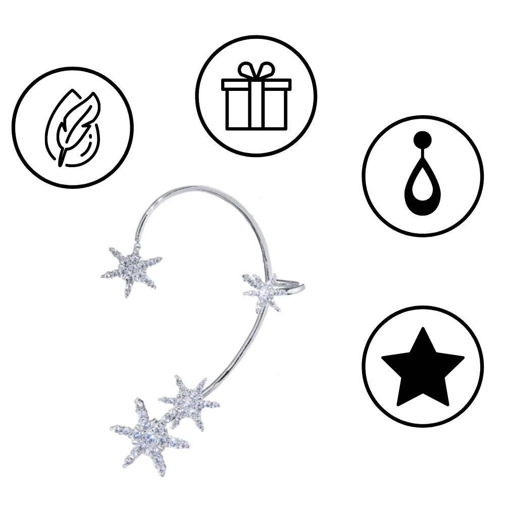 Brincos de pressão em zircone com design em estrela, feitos pela marca genérica, detalhes brilhantes e elegantes.