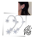Par de brincos de pressão em zirconia, com acabamento brilhante e design elegante, para uso hypoallergênico.