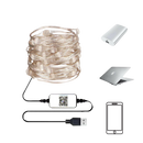 Guirlanda luminosa LED Dystyle com luzes USB para decoração de ambientes, com fios de luz e controle de energia.