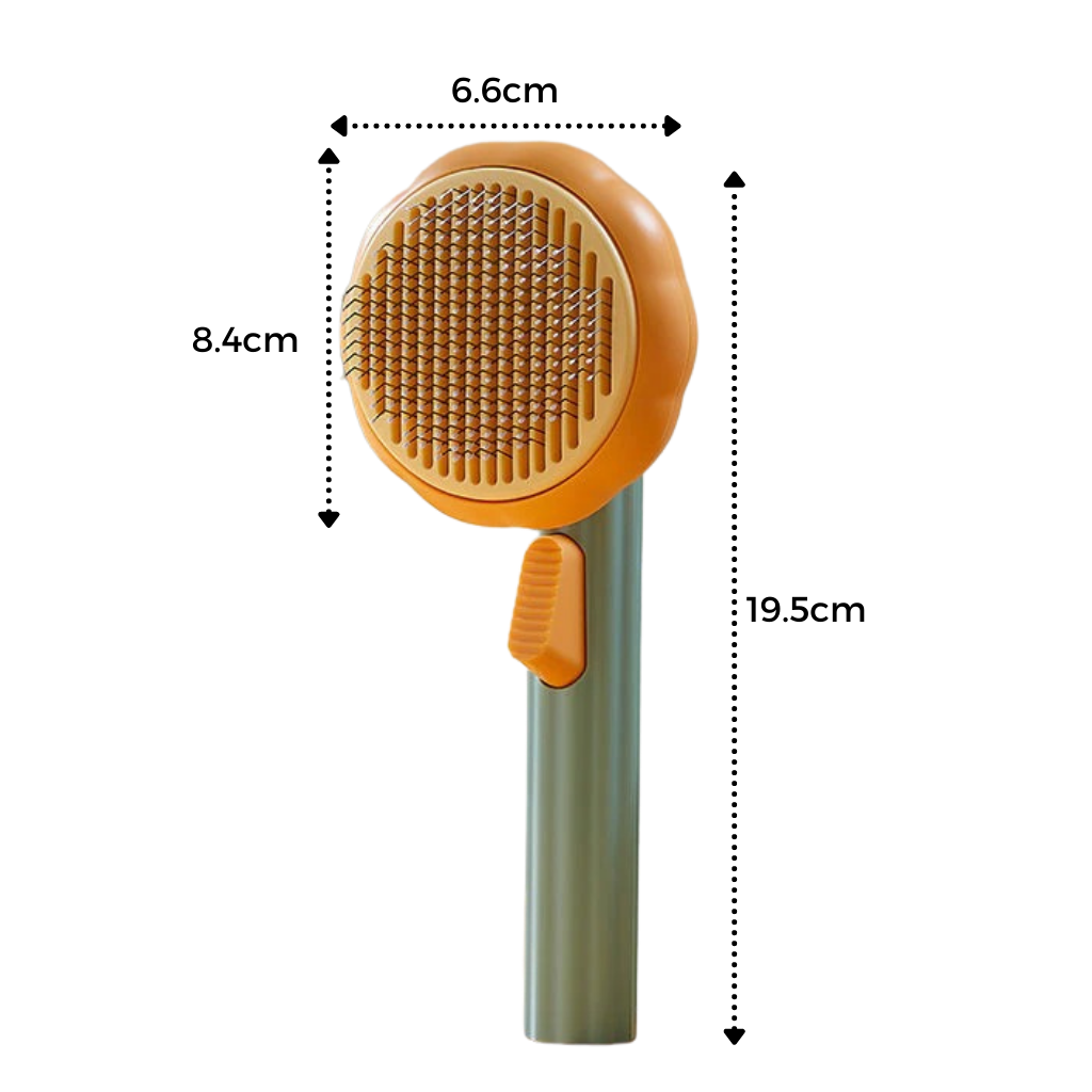 Escova de limpeza automática para animais de estimação da Longrv Inc, com design de abóbora e funcionalidade de auto-lavagem.