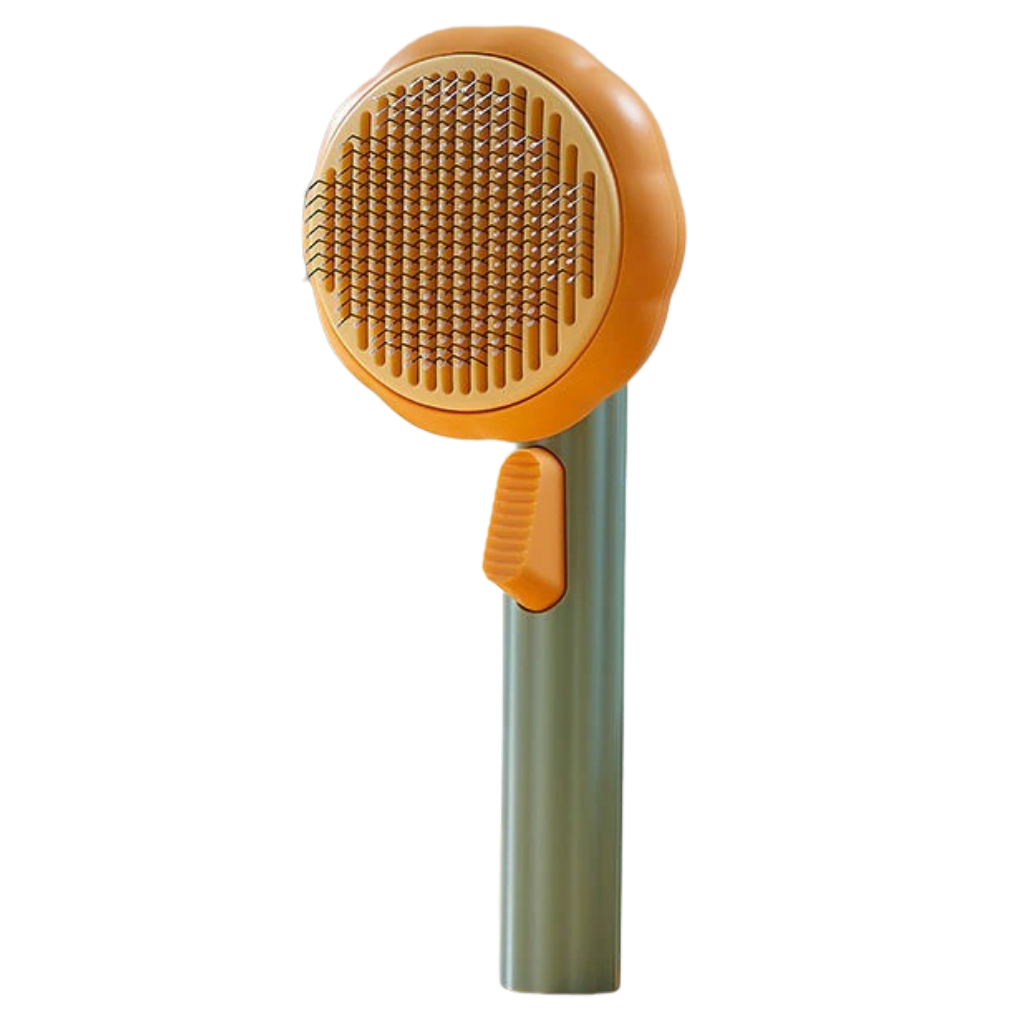 Escova autolimpante da Longrv Inc para animais de estimação, com design de abóbora, ideal para cuidados de higiene e tosa.