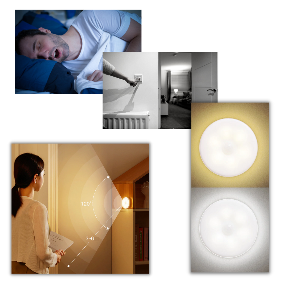 Sensor de luz LED Tsv com detector de movimento, design moderno, iluminando espaços automaticamente com eficiência.