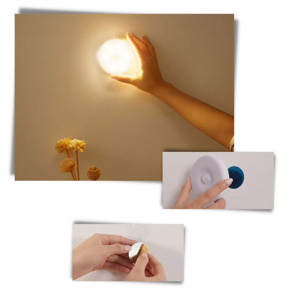 Sensor de luz LED Tsv com detector de movimento, mostrado em instalação com foco no sensor e cabos.