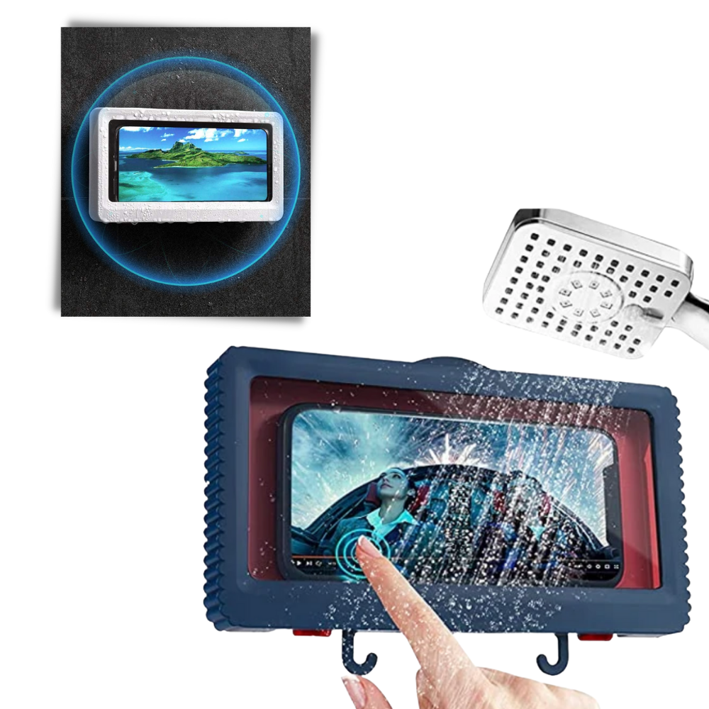 Suporte mural à prova d'água para telefone Ftltop, fixado na parede, ideal para uso em ambientes molhados ou ao ar livre.