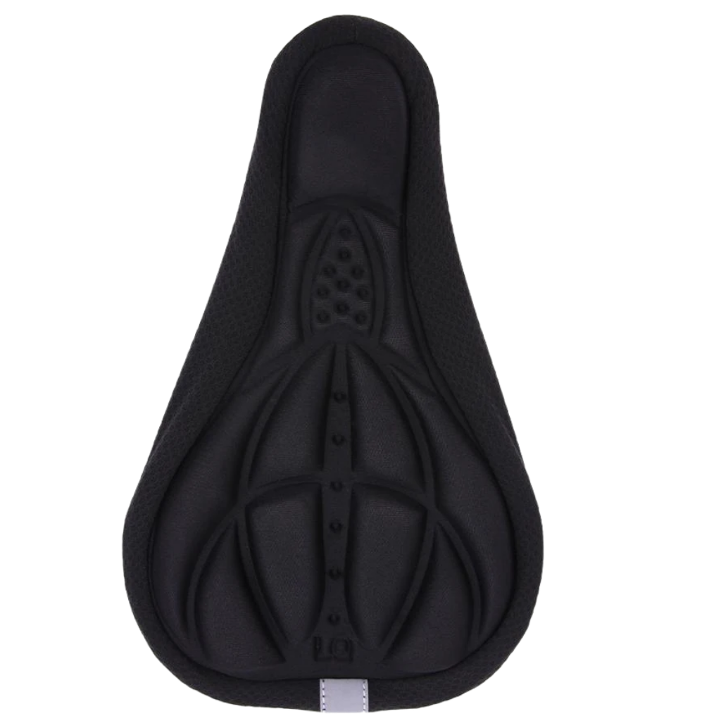 Almofada de selim de bicicleta com gel de silicone da Outtop, acolchoada e preta, para maior conforto no ciclismo.