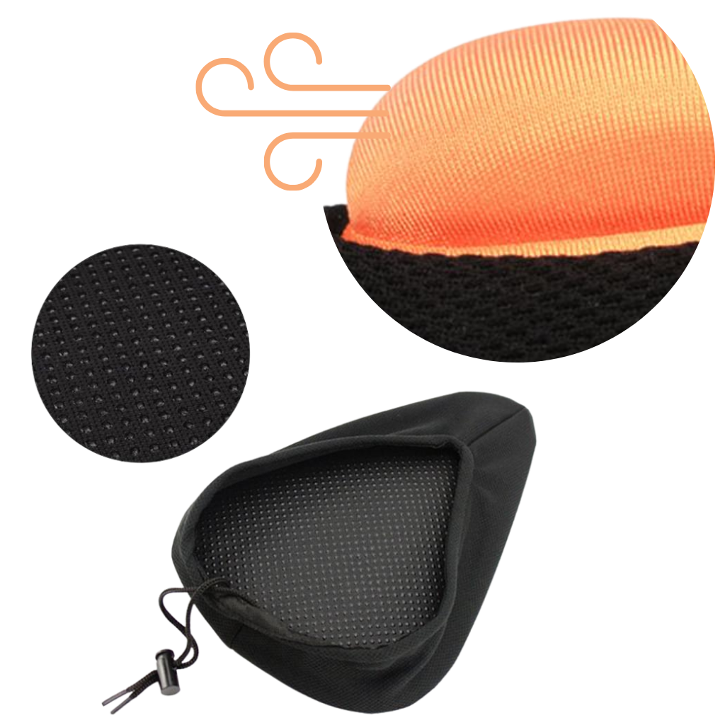 Assento de selim de bicicleta acolchoado com gel de silicone da Outtop, tecido respirável para maior conforto durante o ciclismo.