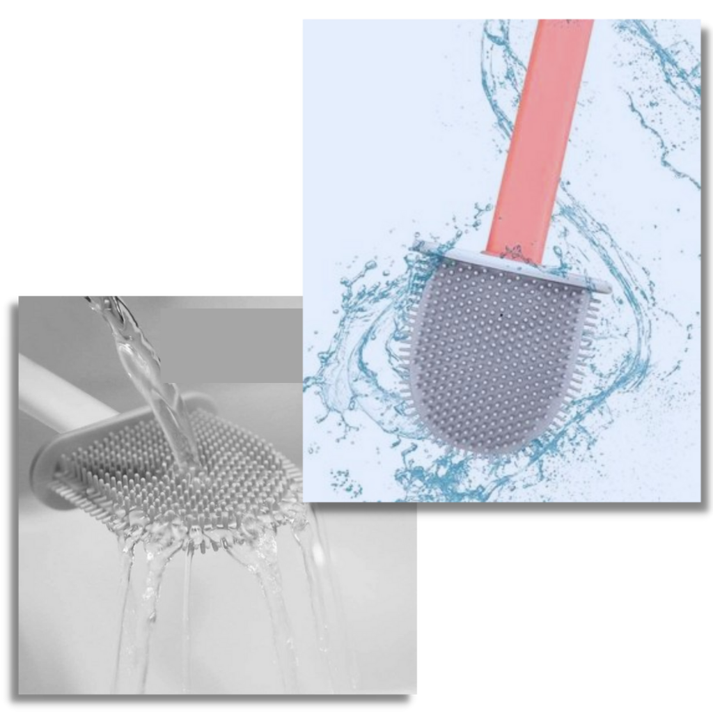 Escova de banheiro em silicone Dengmore, escova de toilette germicida com suporte para higiene e limpeza eficiente.