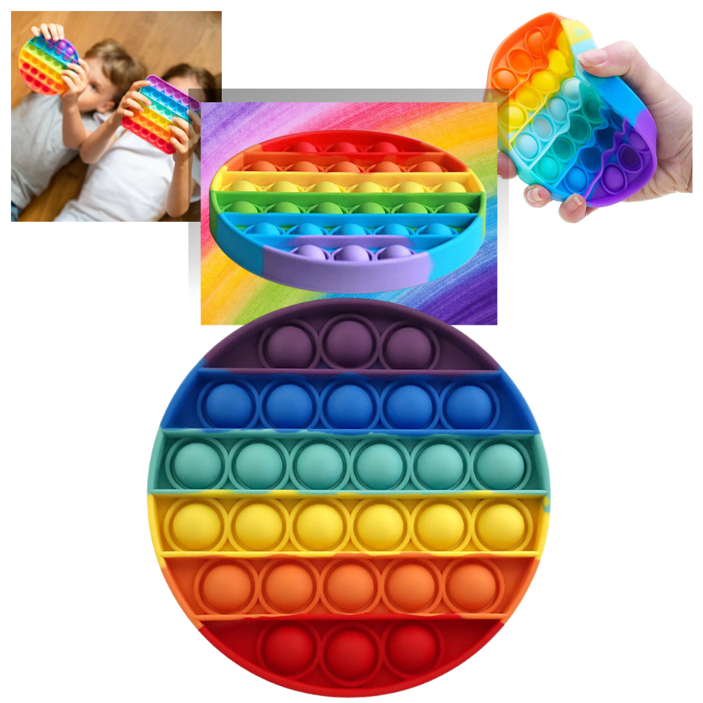 Brinquedo sensorial anti-estresse com bolhas, jogo e brinquedo da marca Ibaste, ideal para relaxamento e estímulo sensorial.