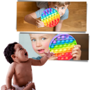 Brinquedo sensorial antiestresse com bolhas, jogo simples e divertido da marca Ibaste, para aliviar o estresse e estimular os sentidos.
