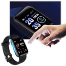 Relógio inteligente D13 com tela sensível ao toque em cores variadas, ideal para roupas fitness e esportes, exibe informações facilmente.