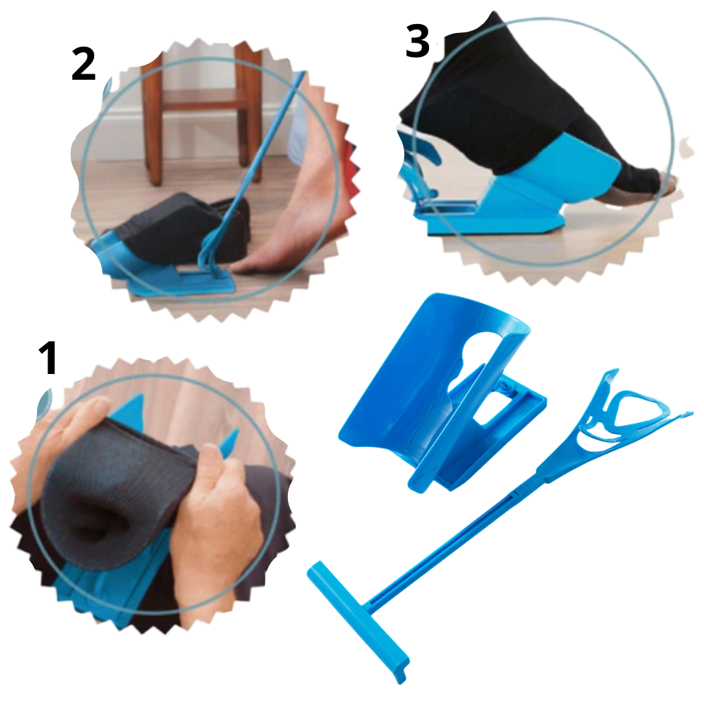 Acessórios Outad para calçados, enfile chaussette, fácil de usar, ajuda na colocação e retirada de meias e sapatos.