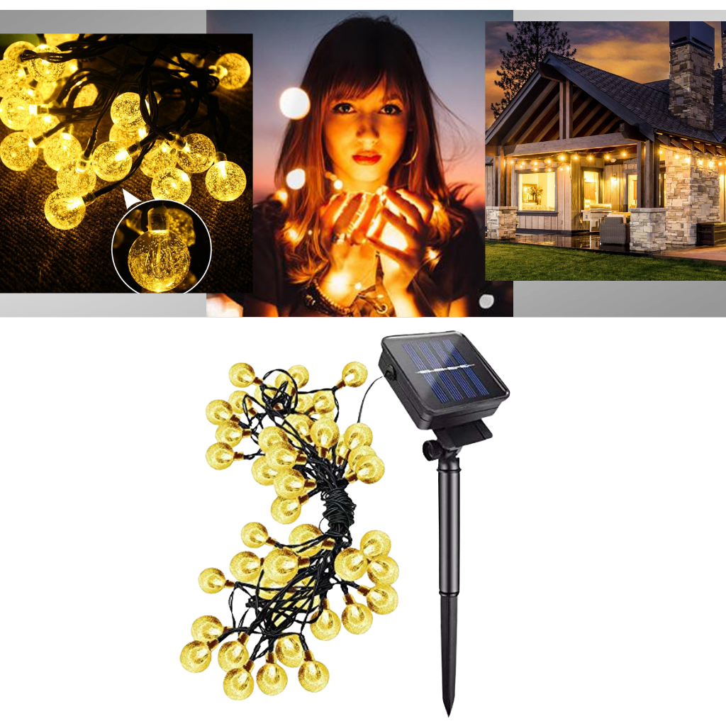 Fita de luz solar da Onrp, luminária decorativa com lâmpadas LED para ambientes externos e festas ao ar livre