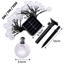 Guirlanda luminosa solar da Onrp com luzes LED brancas, ideal para decoração externa e ambientes ao ar livre.