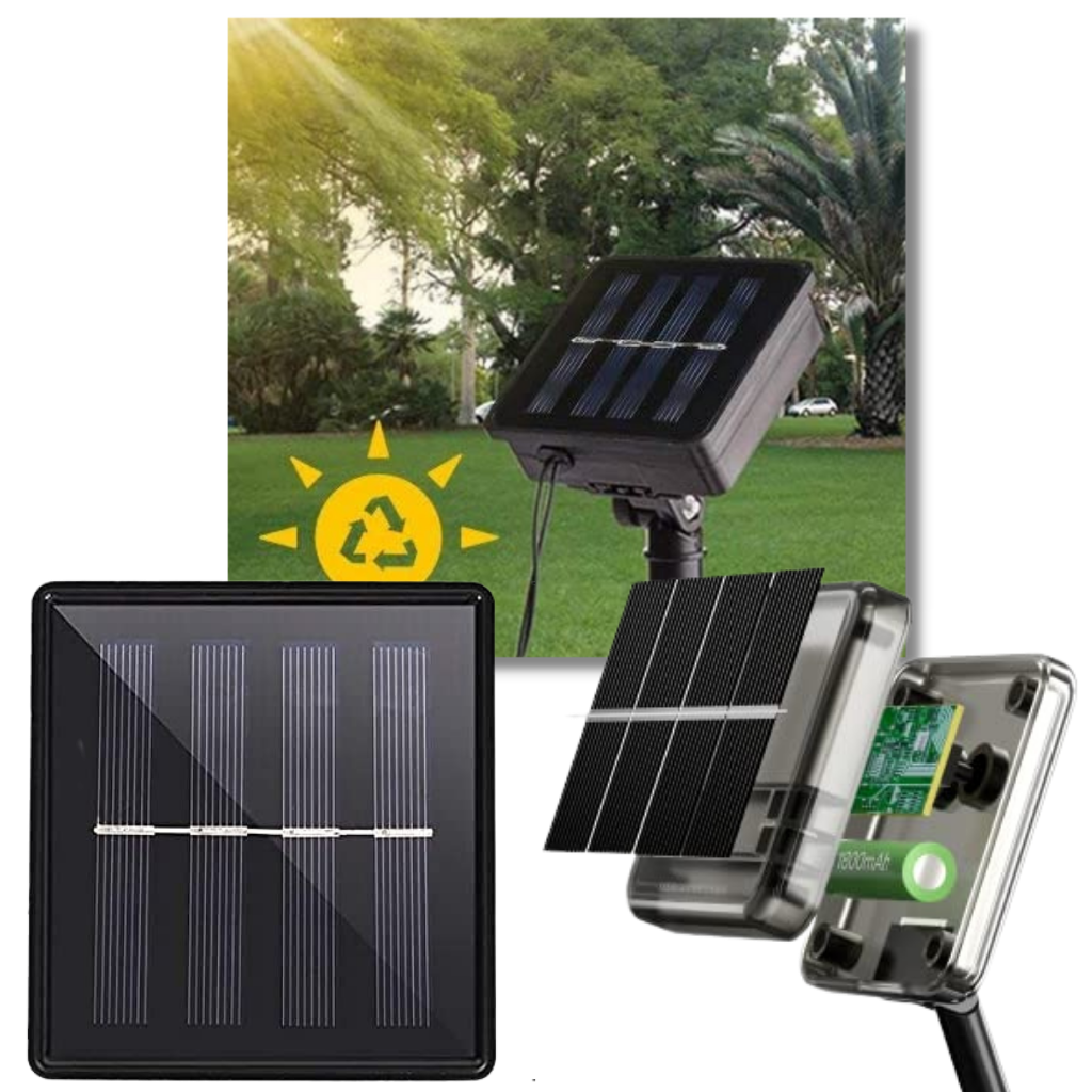 Guirlanda luminosa solar da Onrp com luzes LED, ideal para decoração ao ar livre, alimentada por energia solar.