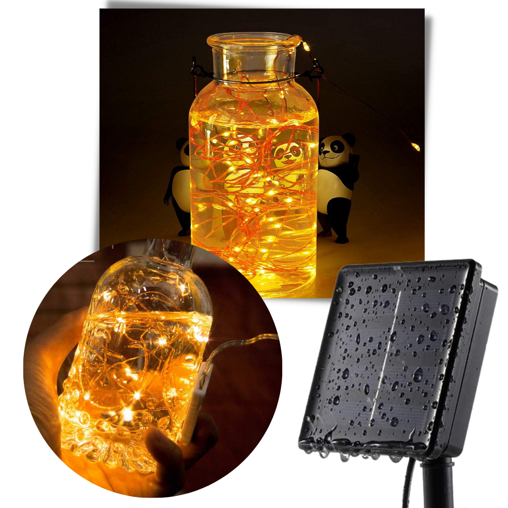 Luminária solar de LED da Pure Garden, guirlanda à prova d'água IP65 e resistente ao calor, ideal para iluminação externa.