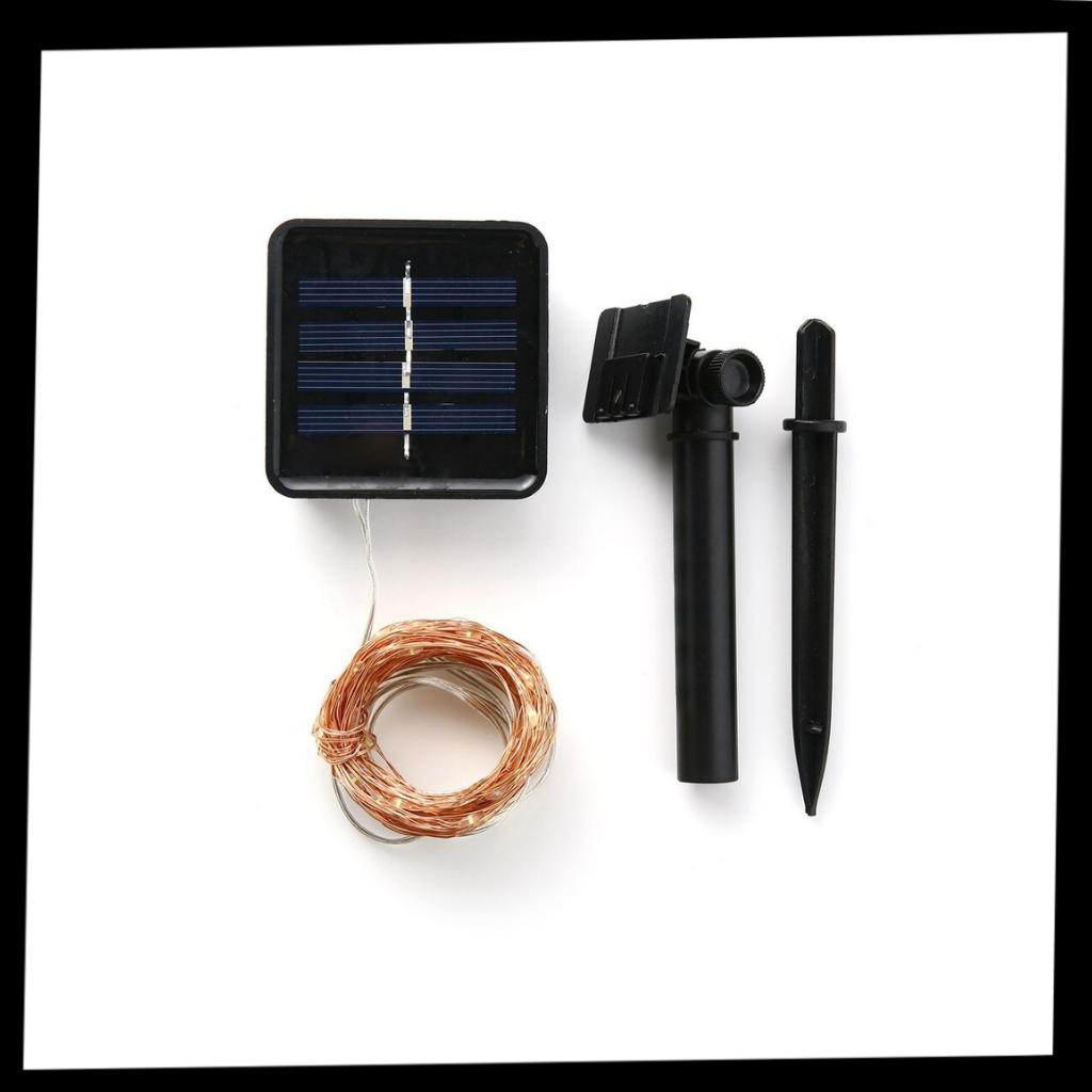 Guirlanda solar com luzes LED da Pure Garden, luminária ao ar livre com fios e luzes brilhantes para decorações exteriores