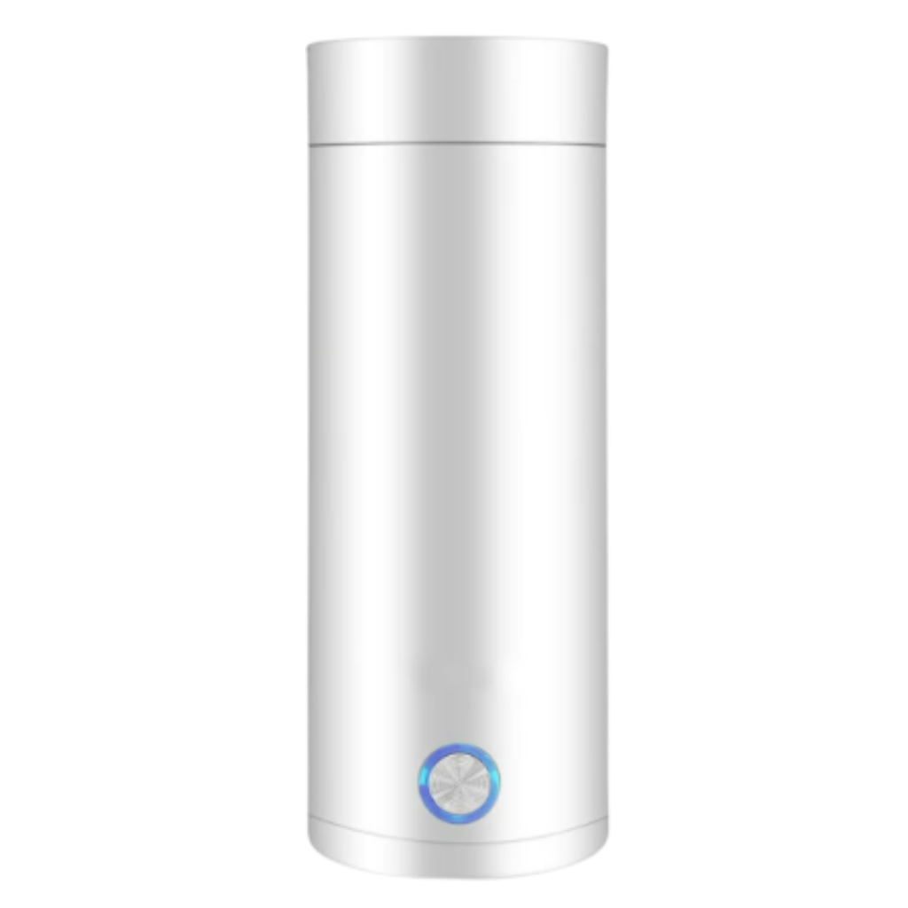 Chaleira portátil de 400ml da Petmoko em aço inox, com design branco e compacto para cozinha.