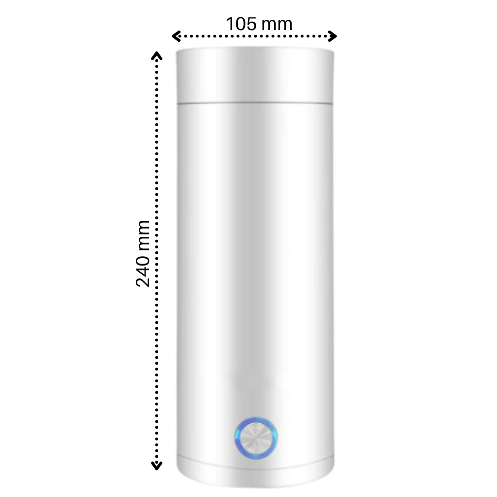 Chaleira elétrica portátil de aço inox de 400ml, eletrodoméstico de cozinha da marca Petmoko, vista em detalhe.