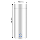 Chaleira elétrica portátil de aço inox de 400ml, eletrodoméstico de cozinha da marca Petmoko, vista em detalhe.